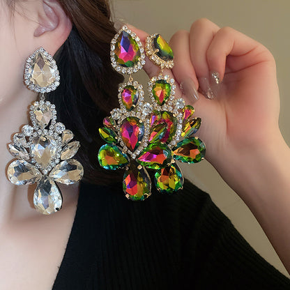 Teardrop Crystal Long Earrings - Fashionnsio