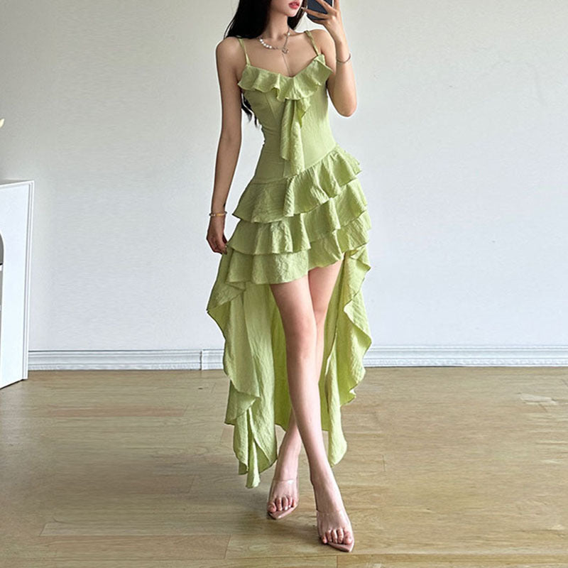 Asymmetrical Ruffle Dress