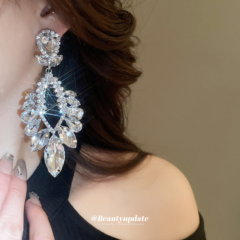 Teardrop Chandelier Diamond Earrings - Fashionnsio
