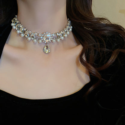 Diamond Water Drop Choker Necklace