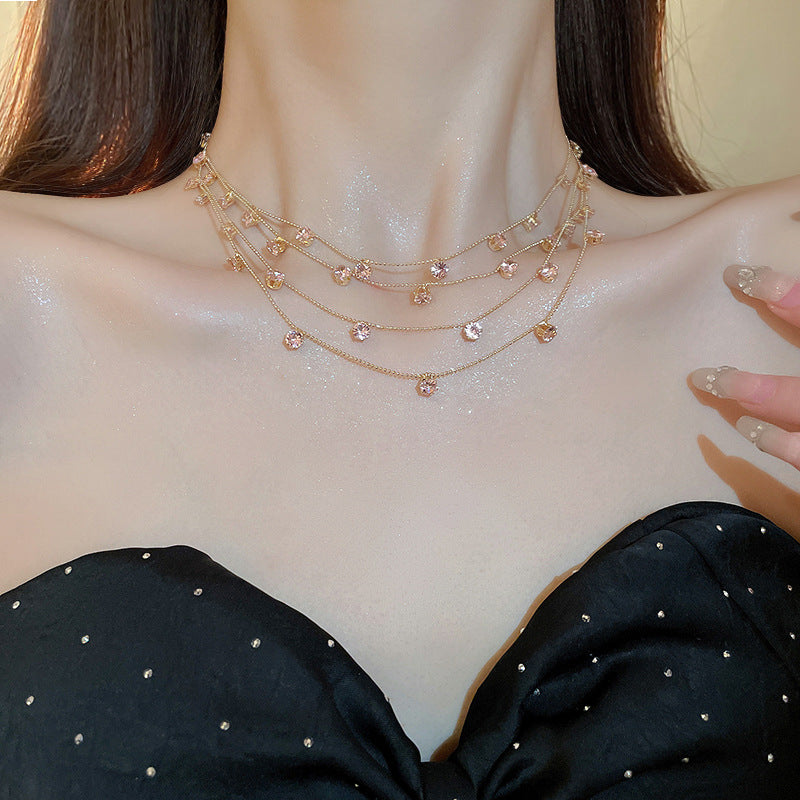 Crystal Multi Layer Necklace - Fashionnsio