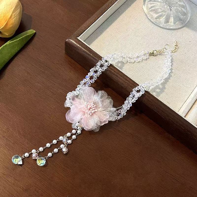 Crystal Flower Pearl Jewelry Set - Fashionnsio