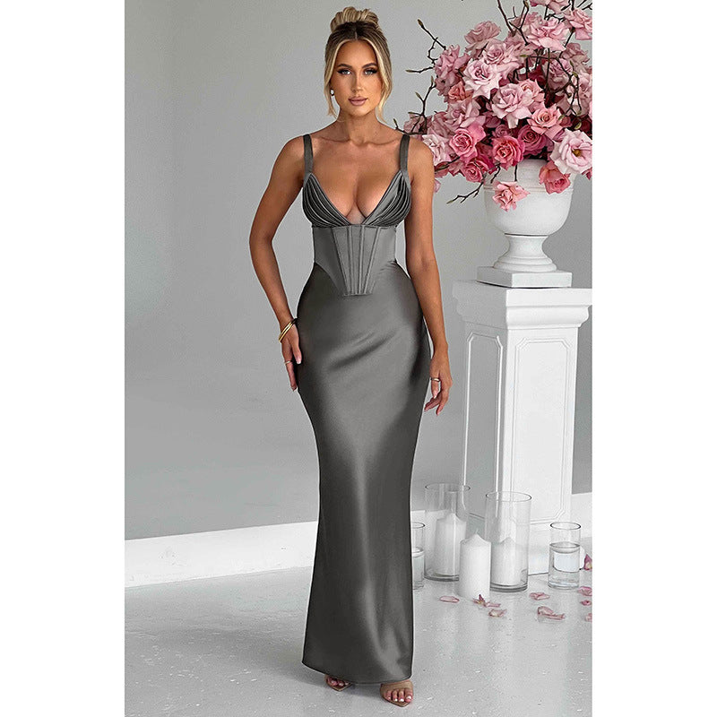 Corset Satin Slim Dress