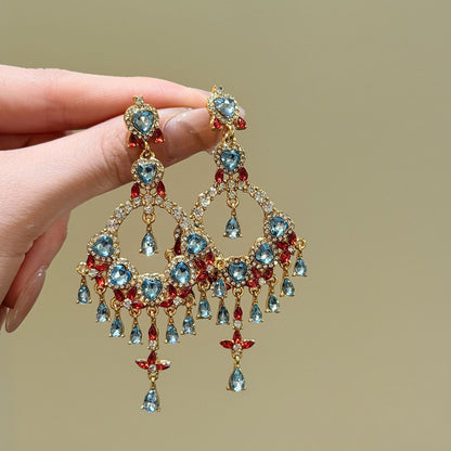 Pavilion Gemstone Chandelier Earrings - Fashionnsio