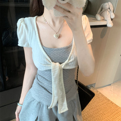 Charmed Tie-Front Crop Top - Fashionnsio