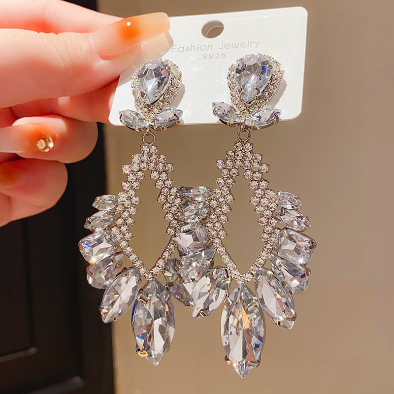 Teardrop Chandelier Diamond Earrings - Fashionnsio
