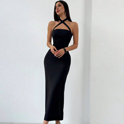 Criss Cross Bodycon Long Dress