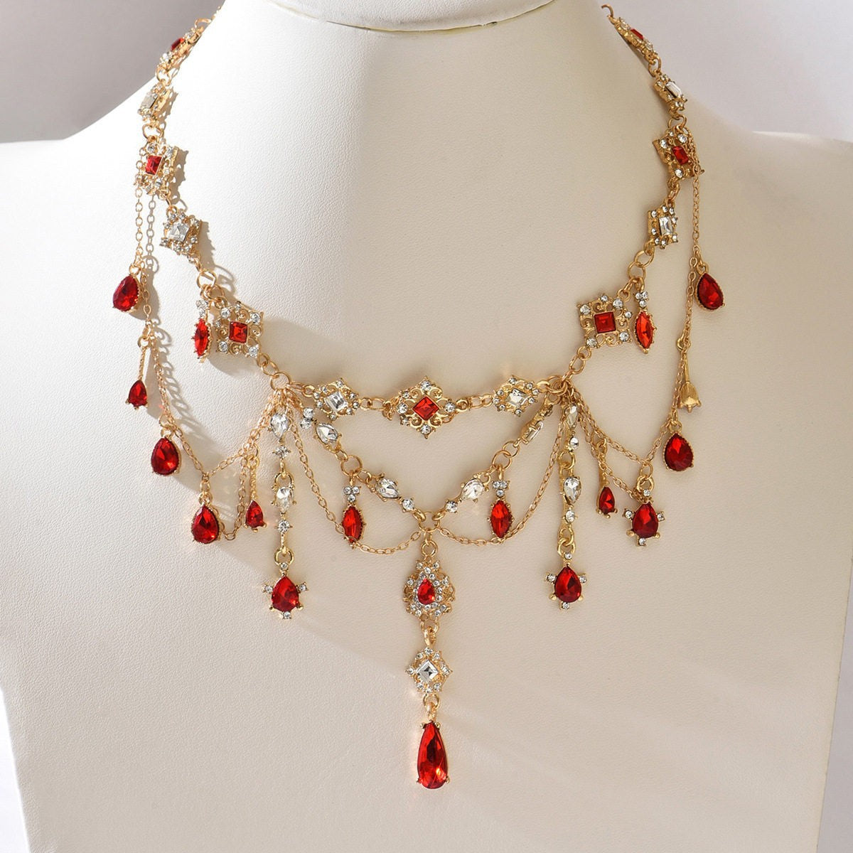 Water Drop Diamond Gothic Necklace - Fashionnsio
