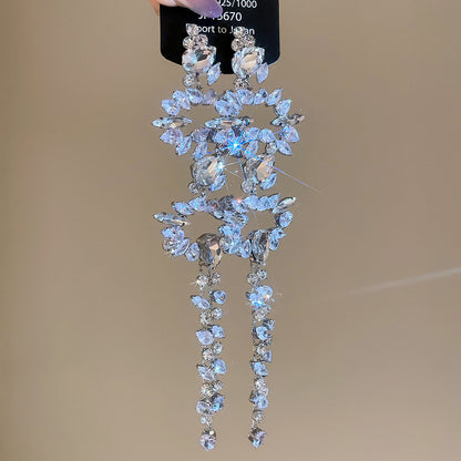 Diamond Tiered Drop Earrings - Fashionnsio
