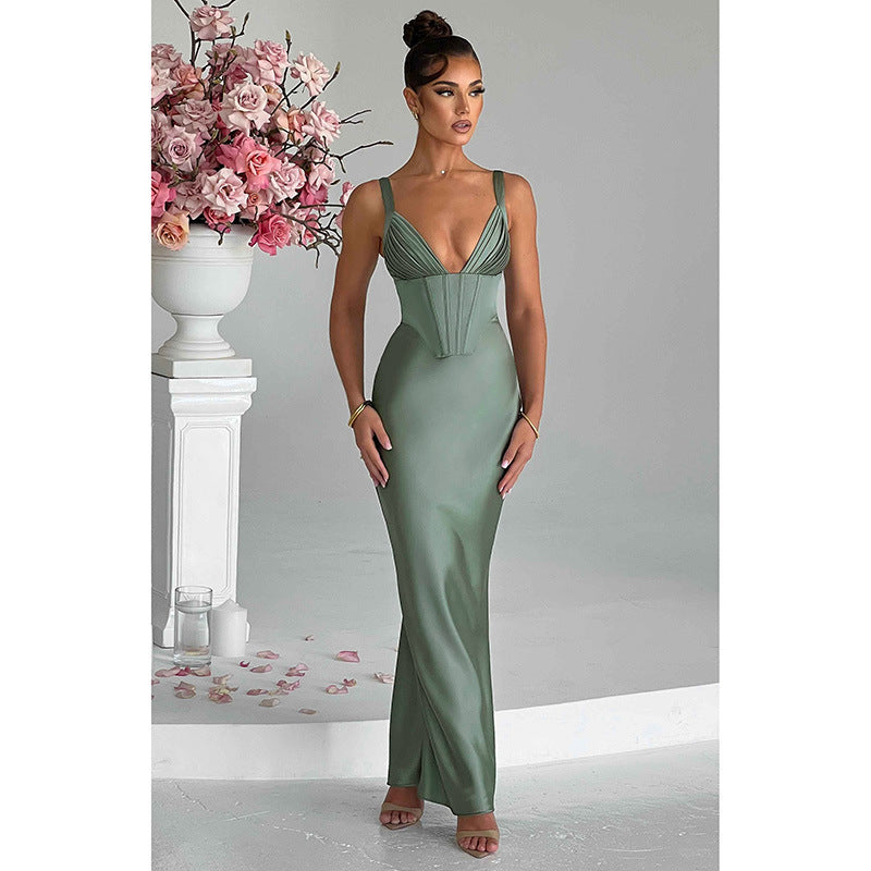 Corset Satin Slim Dress