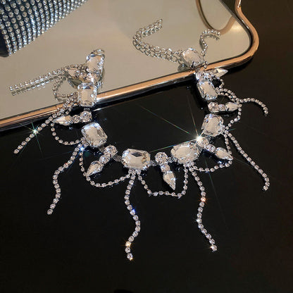 Teardrop Diamond Choker Necklace - Fashionnsio