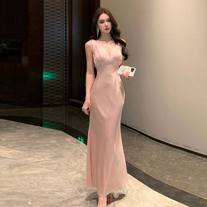 Blush Mermaid Evening Gown - Fashionnsio