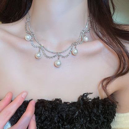 Fashionable Diamond-studded Teardrop Oval Necklace From Europe And The US (Copy) - Fashionnsio