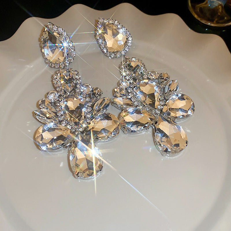 Teardrop Crystal Long Earrings - Fashionnsio