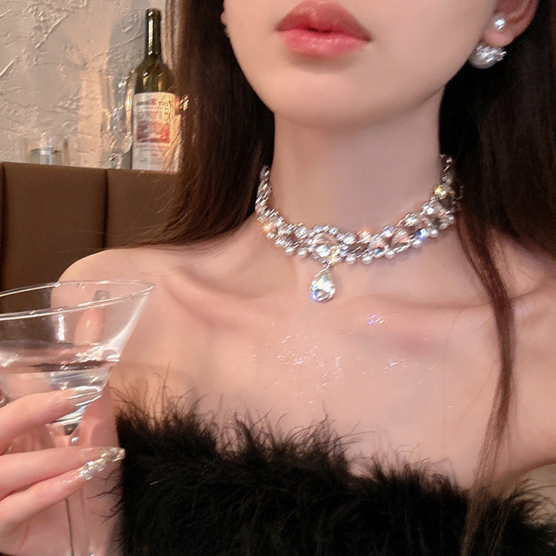 Diamond Water Drop Choker Necklace
