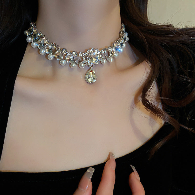 Diamond Water Drop Choker Necklace