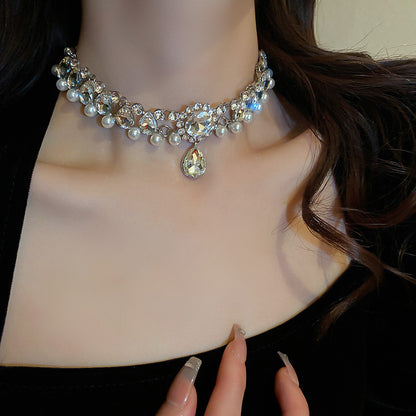 Diamond Water Drop Choker Necklace