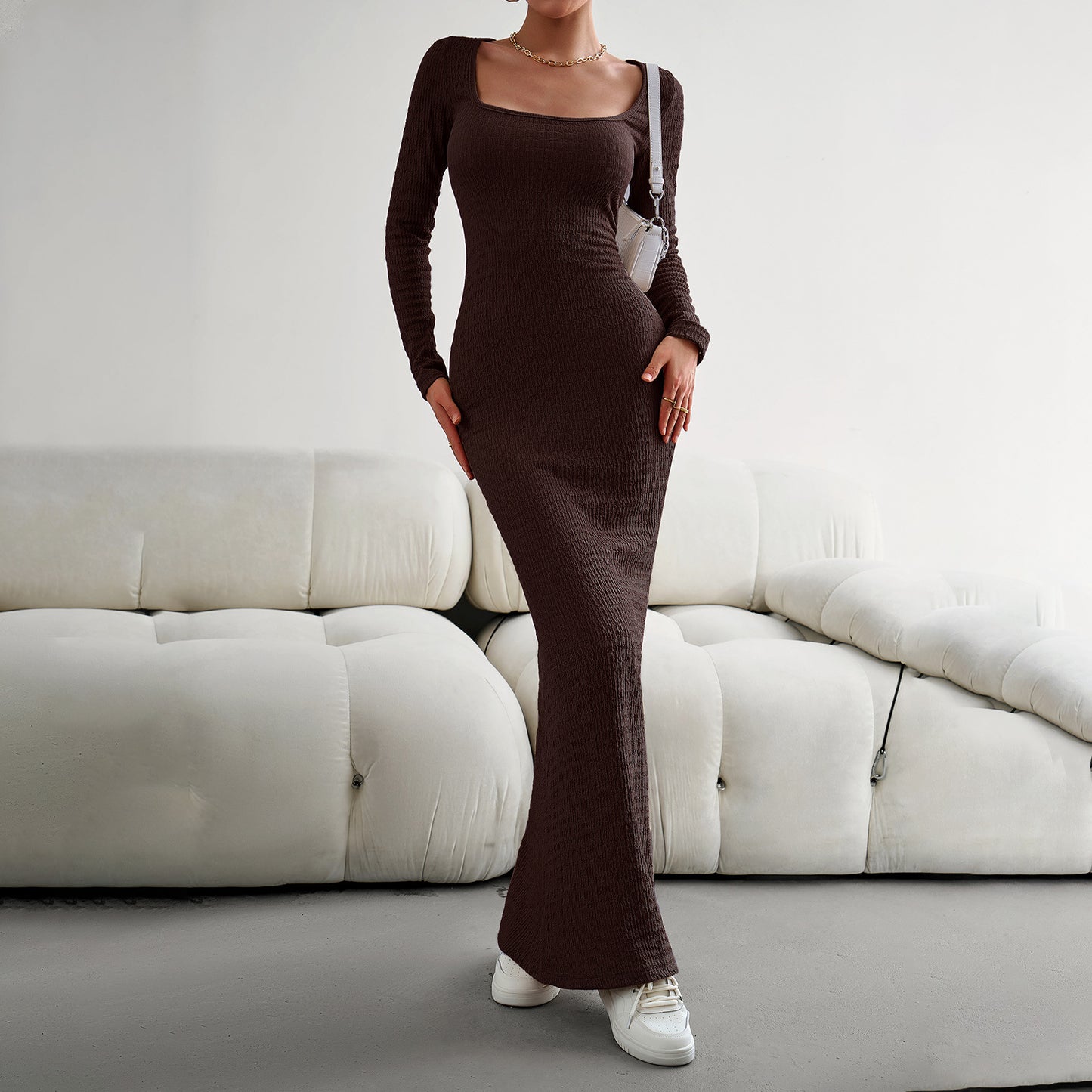 Slim Fit Knitted Long Dress