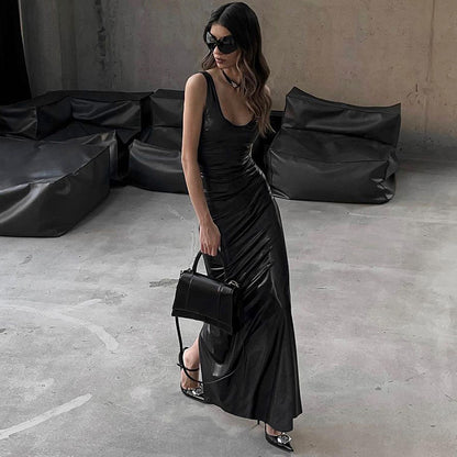 Glossy Bodycon Long Dress fashionnsio