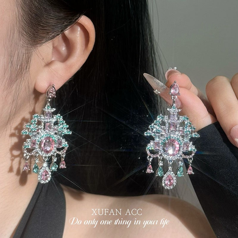 Palace Rose Crystal Earrings - Fashionnsio