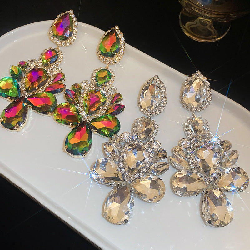 Teardrop Crystal Long Earrings - Fashionnsio