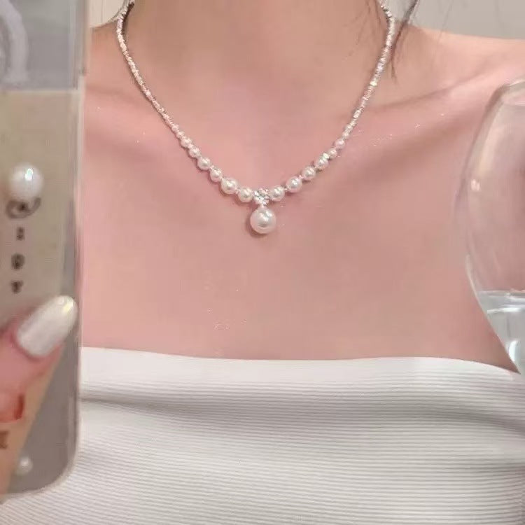 Diamond Pearl Necklace