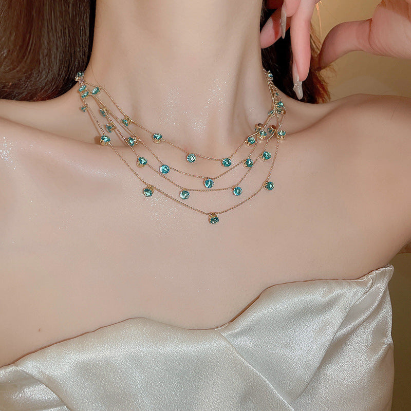 Crystal Multi Layer Necklace - Fashionnsio