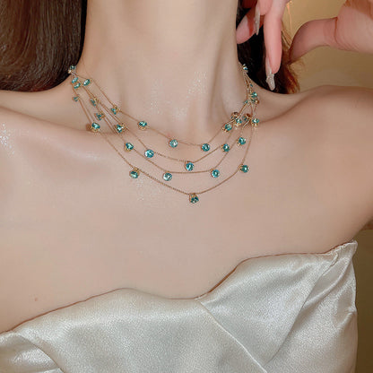 Crystal Multi Layer Necklace - Fashionnsio