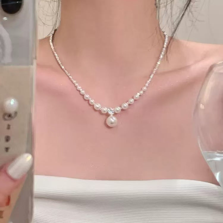 Diamond Pearl Necklace