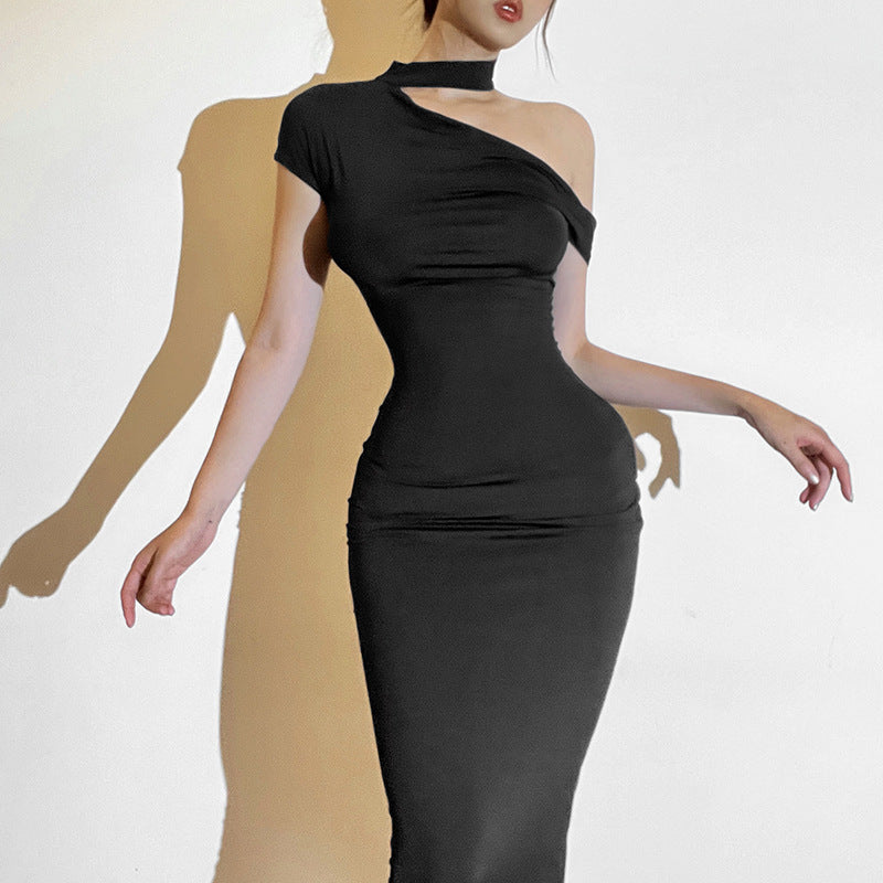 One Shoulder Bodycon Long Dress fashionnsio