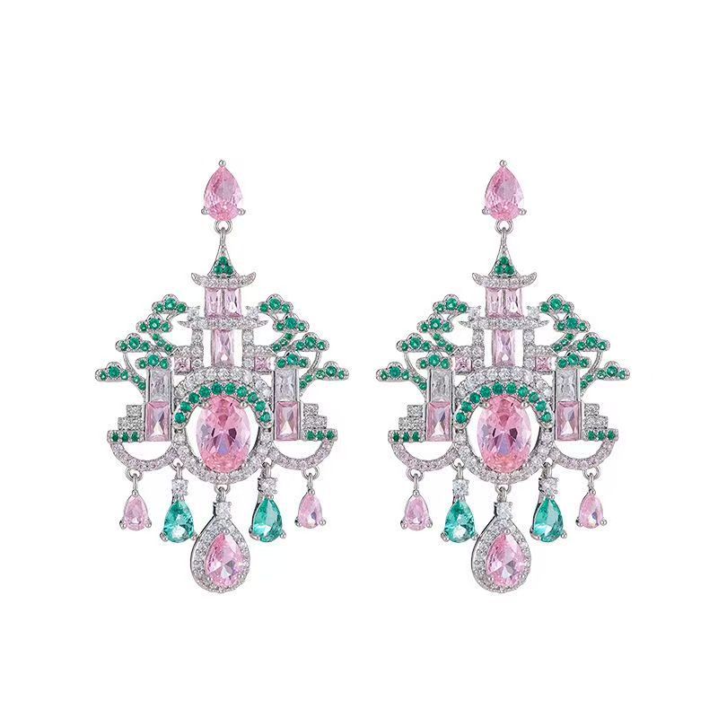 Palace Rose Crystal Earrings - Fashionnsio