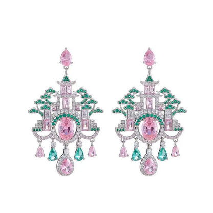 Palace Rose Crystal Earrings - Fashionnsio