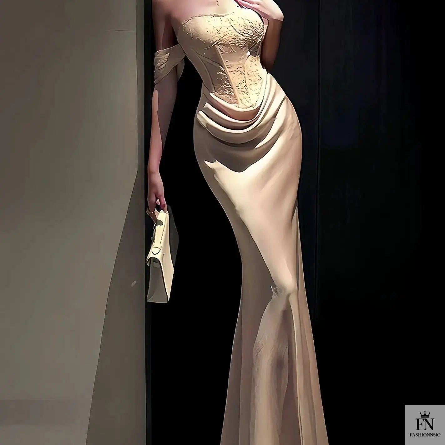 Off Shoulder Long Corset Dress - Fashionnsio