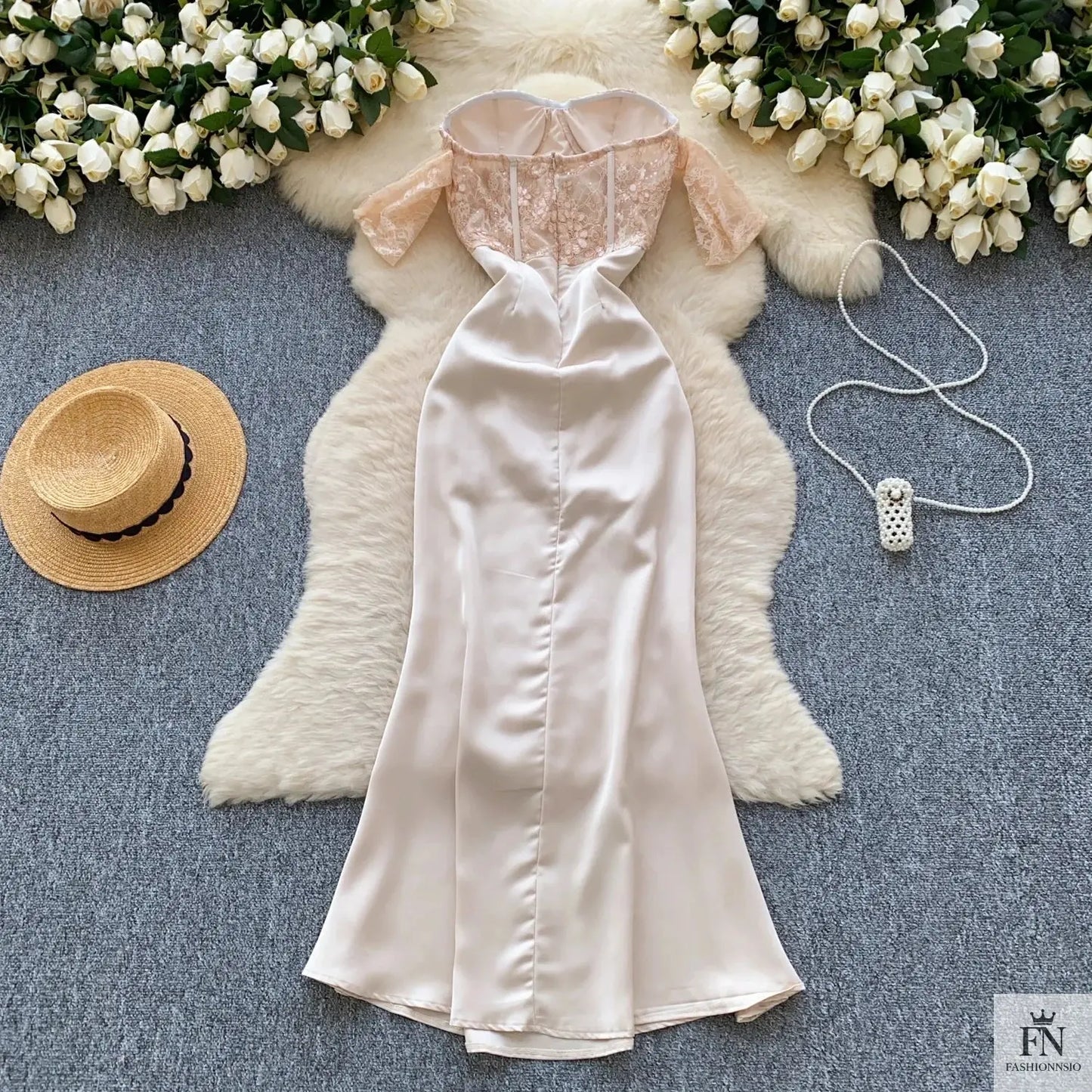 Off Shoulder Long Corset Dress - Fashionnsio