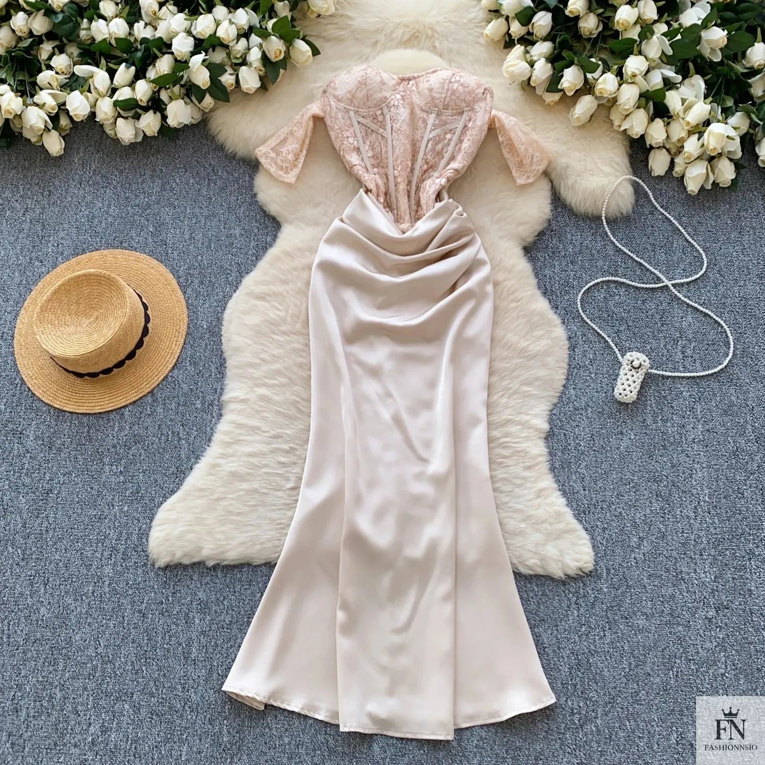 Off Shoulder Long Corset Dress - Fashionnsio