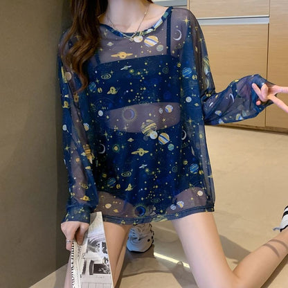 Starry Night Mesh Loose Top