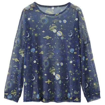 Starry Night Mesh Loose Top