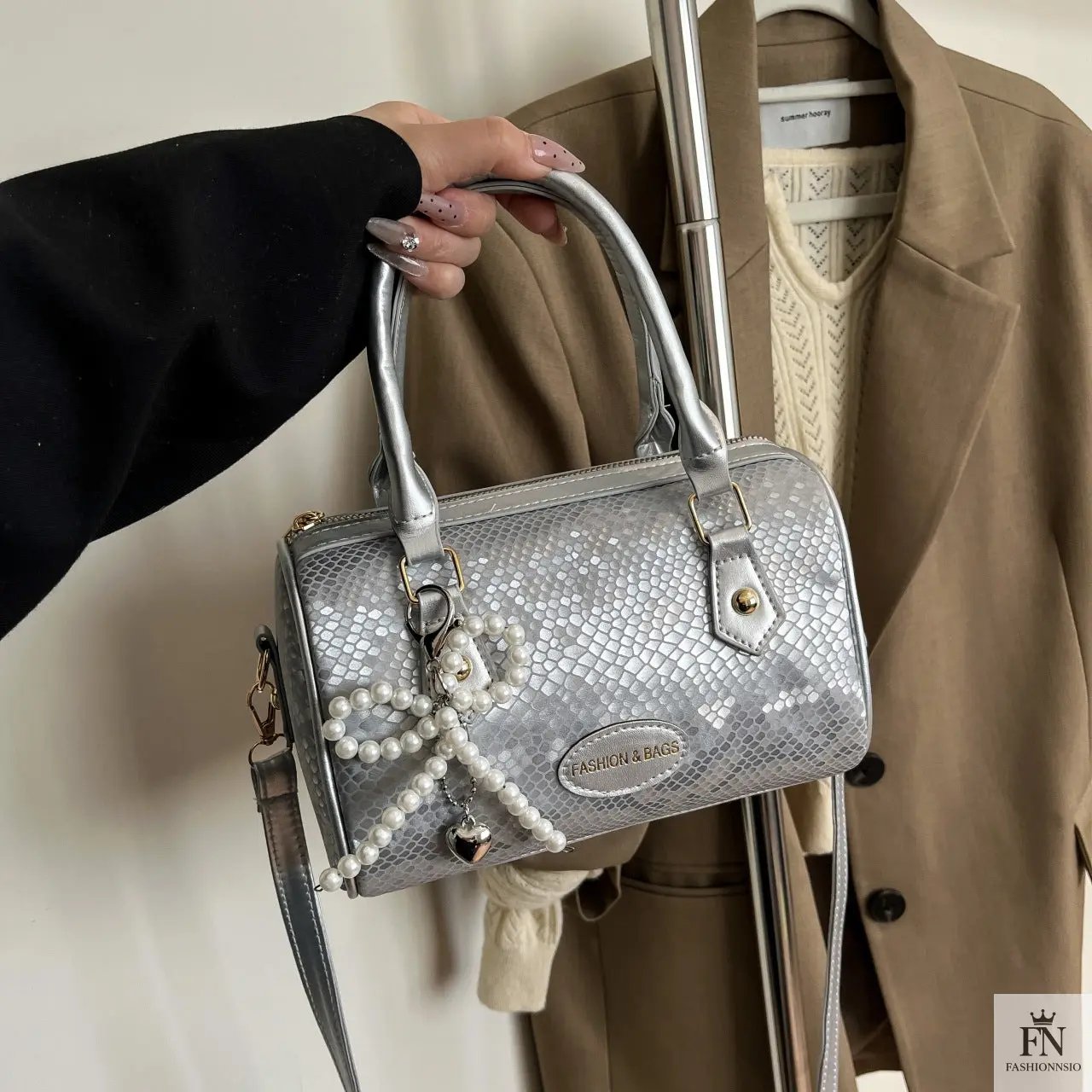 Pearl Bow Pillow Handbags - Fashionnsio