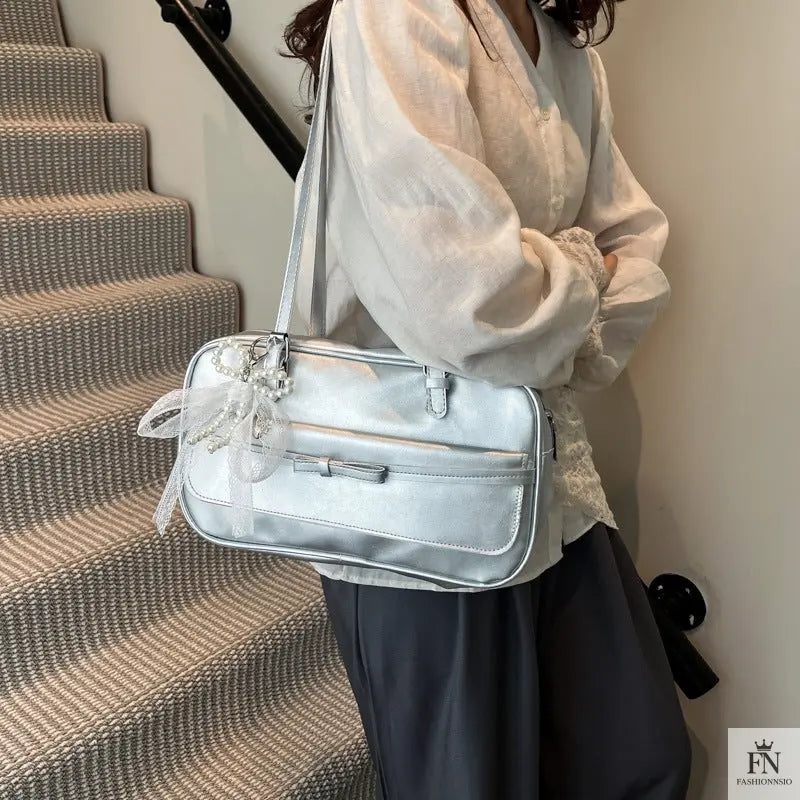 Pearl Bow Pillow Shoulder Bags - Bow Bag - Fashionnsio