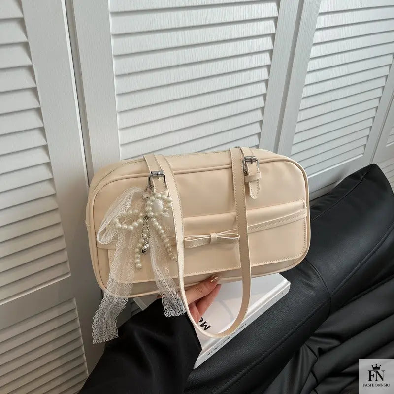 Pearl Bow Pillow Shoulder Bags - Bow Bag - Fashionnsio