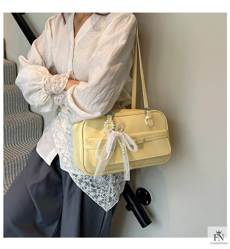 Pearl Bow Pillow Shoulder Bags - Bow Bag - Fashionnsio