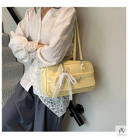Pearl Bow Pillow Shoulder Bags - Bow Bag - Fashionnsio