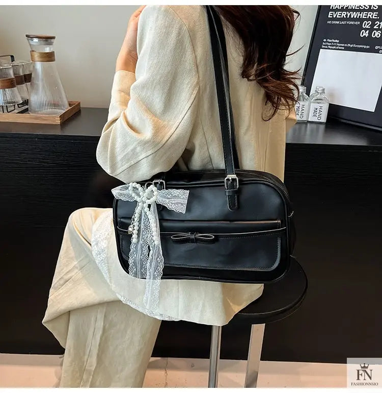 Pearl Bow Pillow Shoulder Bags - Bow Bag - Fashionnsio