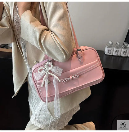 Pearl Bow Pillow Shoulder Bags - Bow Bag - Fashionnsio