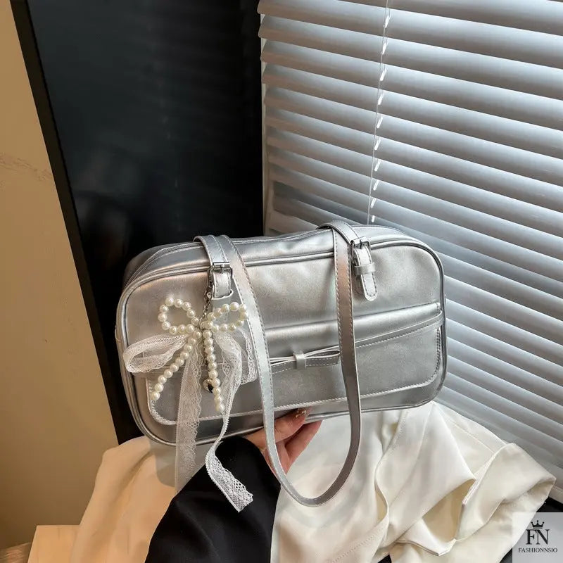 Pearl Bow Pillow Shoulder Bags - Bow Bag - Fashionnsio