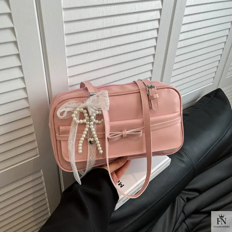 Pearl Bow Pillow Shoulder Bags - Bow Bag - Fashionnsio