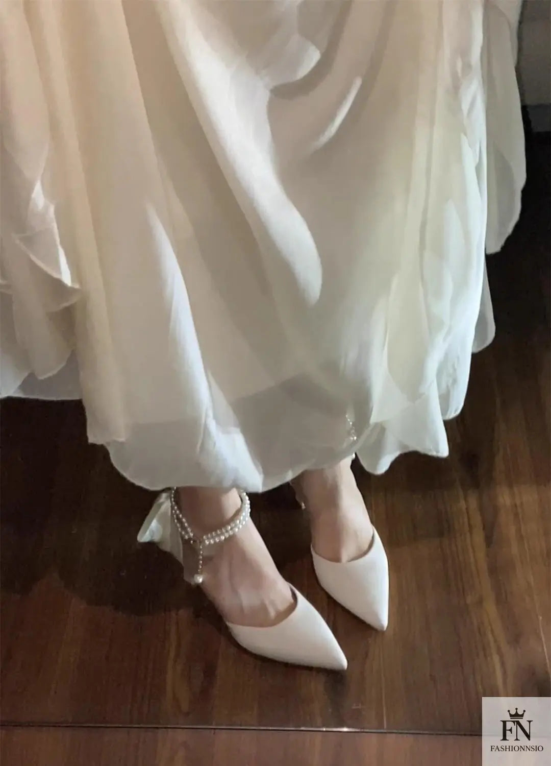 Pearl Strap Fairy Bow Heels - Fashionnsio