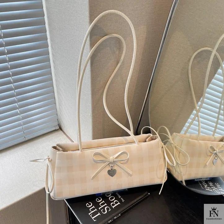 Plaid Bowknot Shoulder Bags - Fashionnsio