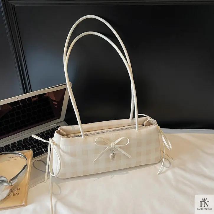 Plaid Bowknot Shoulder Bags - Fashionnsio