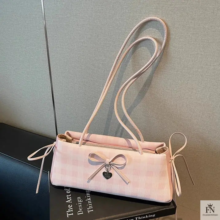 Plaid Bowknot Shoulder Bags - Fashionnsio